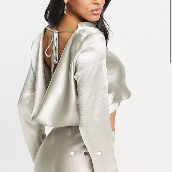 ASOS Satin Crop Top and Skirt Set - Picture 3 of 8